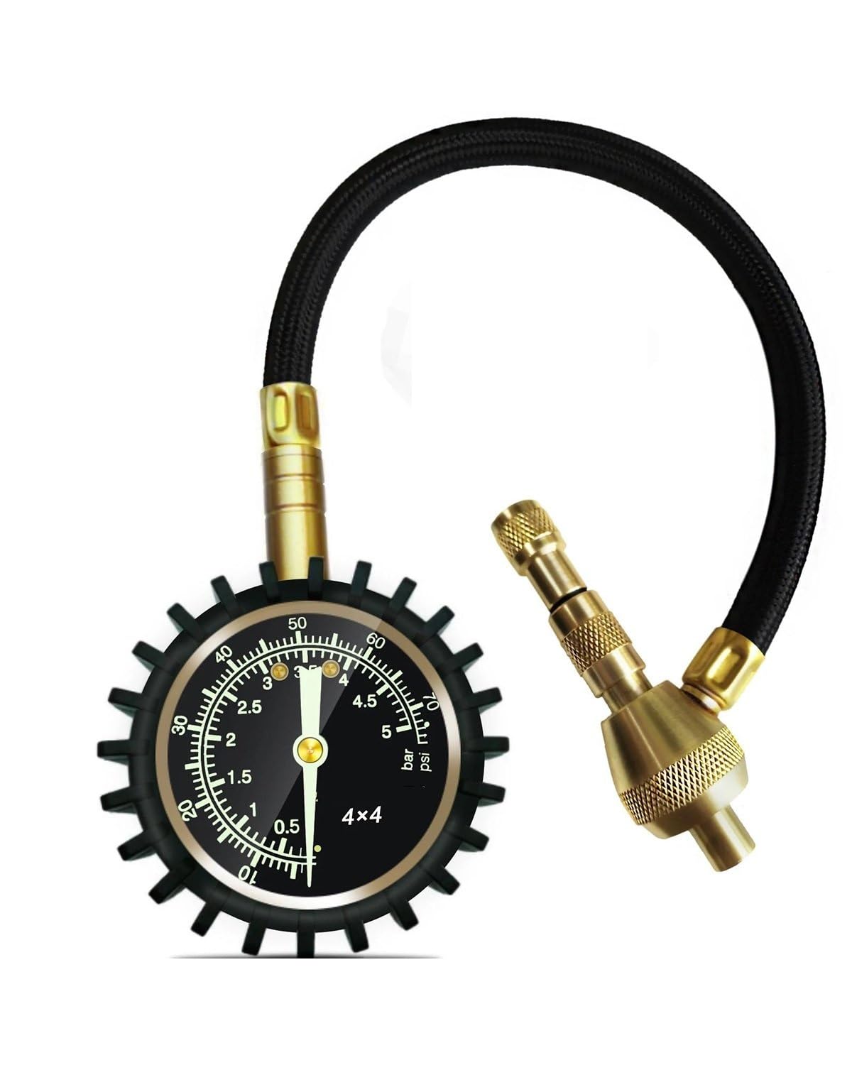 ReifendruckprüFer Für 4X4-Reifenablass-Manometer 75 Psi 2-in-1-Schnellablass-Spezialfutter ReifenfüLler(GD004-1) von MYSSJS