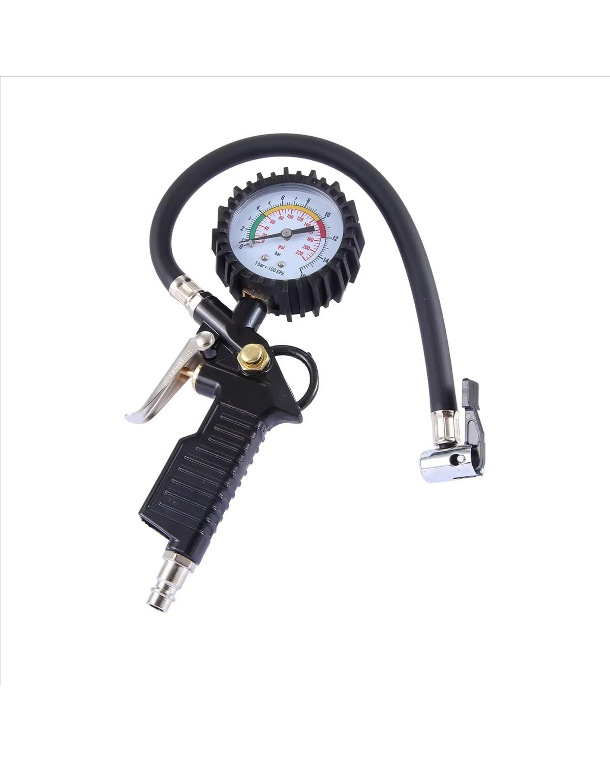 ReifendruckprüFer Für Auto Motorrad Fahrrad LKW Auto Reifen Manometer 220 PSI Reifen Inflator Mit 90 Grad Ventil Extender Luft Kompressor ReifenfüLler von MYSSJS