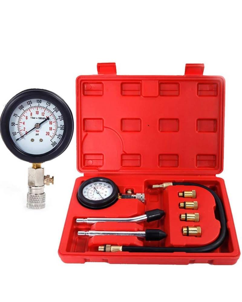 ReifendruckprüFer Für Rapid Typ Manometer Tester Kit Motor Auto Benzin Gas Motor Zylinder Kompression Gauge Tester Werkzeug Auto Diagnose ReifenfüLler von MYSSJS