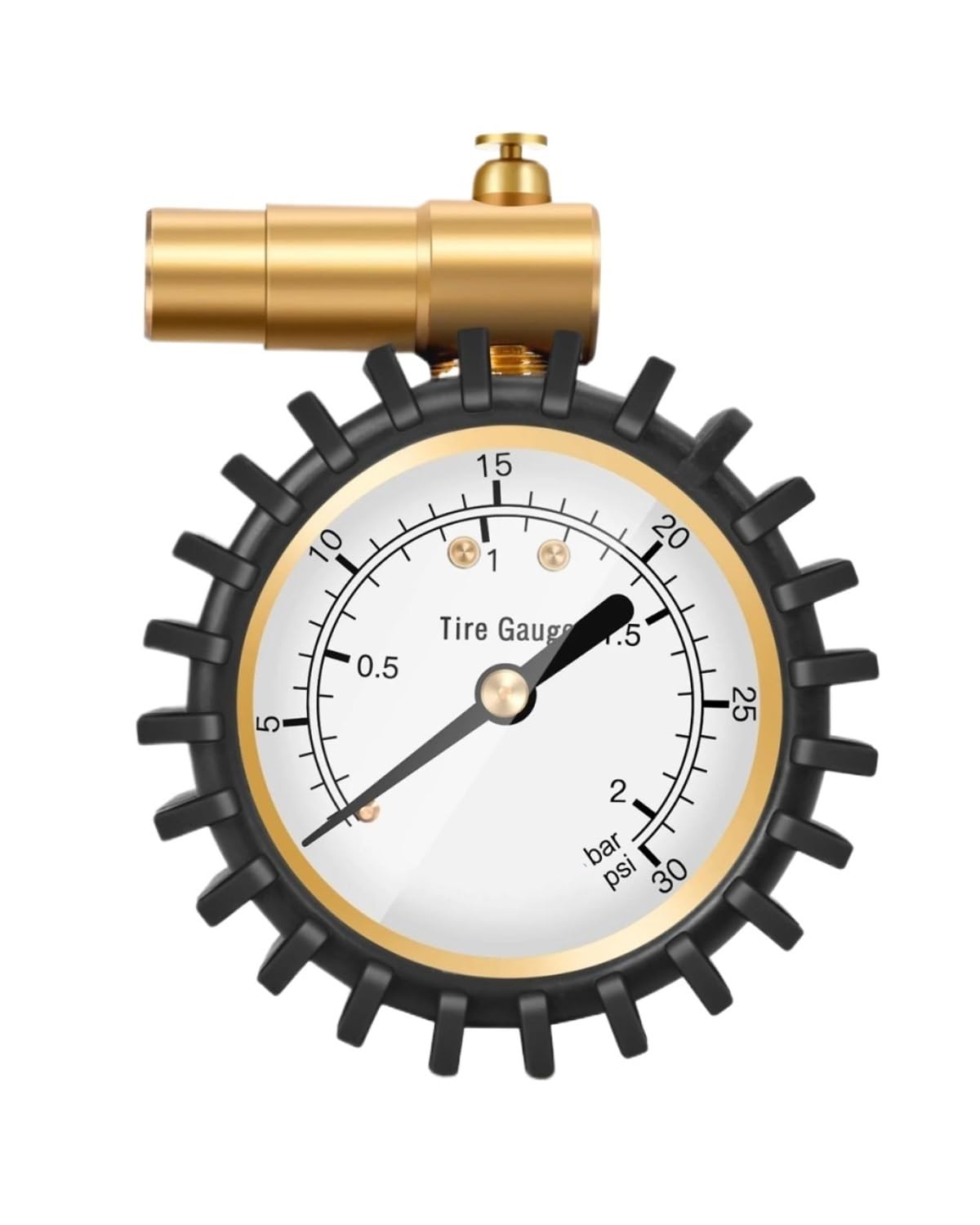 ReifendruckprüFer Für Rennradreifen Bereich Bis 160 PSI 30 BAR Fahrrad-Manometer Presta-Ventil Manometer Luftdruckentlastung ReifenfüLler(30 PSI 2 BAR) von MYSSJS