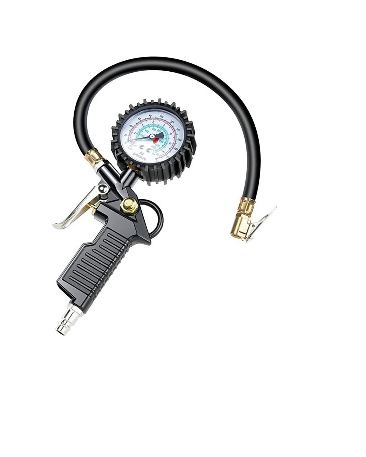 ReifendruckprüFer Reifen Manometer 2200 PSI Reifen Inflator Gauge Fahrzeug Monitor Werkzeug Ventil Kappe Ressure Gun Typ Für Luft Kompressor ReifenfüLler(Purple) von MYSSJS