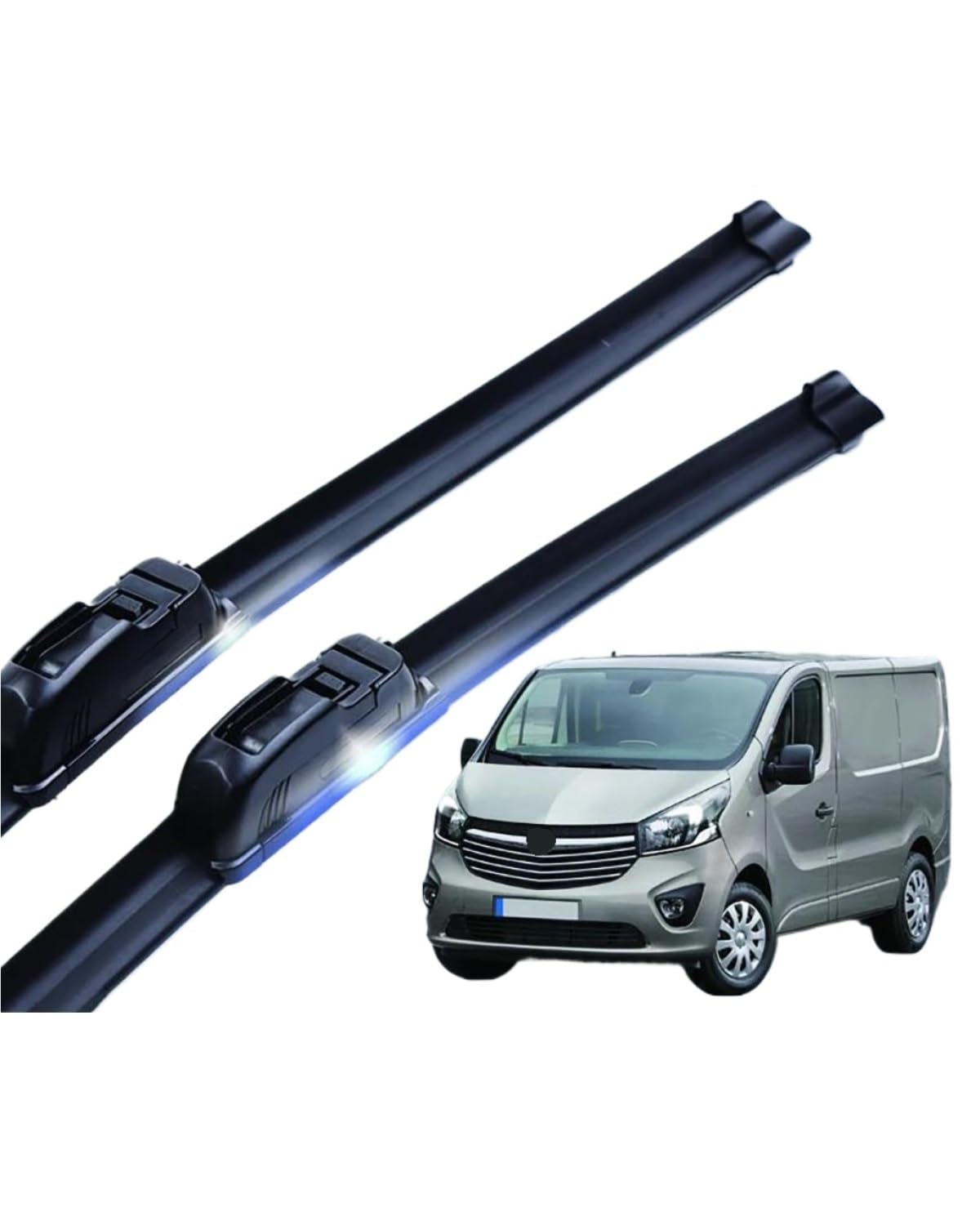 ScheibenwiScher Für Vivaro A 2004-2014 Auto-Scheibenwischer U-Typ Weichgummi Rahmenlos Halterungslos HD Auto-Wischer 24"+21" Heckscheibenwischer von MYSSJS