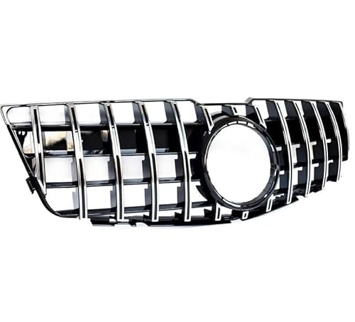 Auto-Frontgrill X204-Kühlergrill, schwarz-silberne Frontstoßstange und Diamantgrill für Mercedes GLK-Klasse 2012–2015 und GLK 63 für AMG Kühlergrill (Farbe : Panamericana -Silver) von MYVPRO