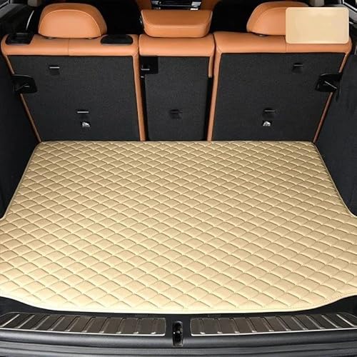 Auto Kofferraummatte wasserdichte Custom Diamond Leder Kofferraummatte Für Mini Für Cooper Für Cooper S Für Countryman Für Clubman R60 Schutzmatten(Beige) von MYVPRO