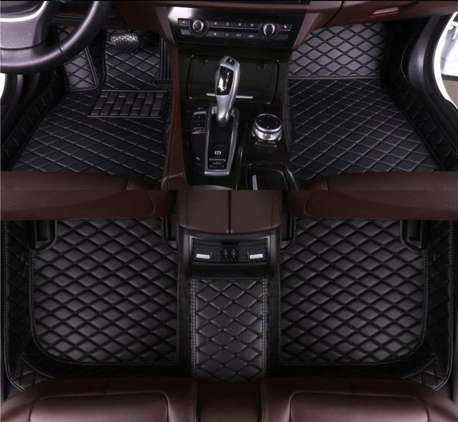 Teppich Für VW Für Sharan 7N 7seat Custom Car Fußmatten Auto Teppiche Schutz Pad Teppiche wasserdichte Innen Teile Auto Fußmatten (Color : Alles schwarz) von MYVPRO