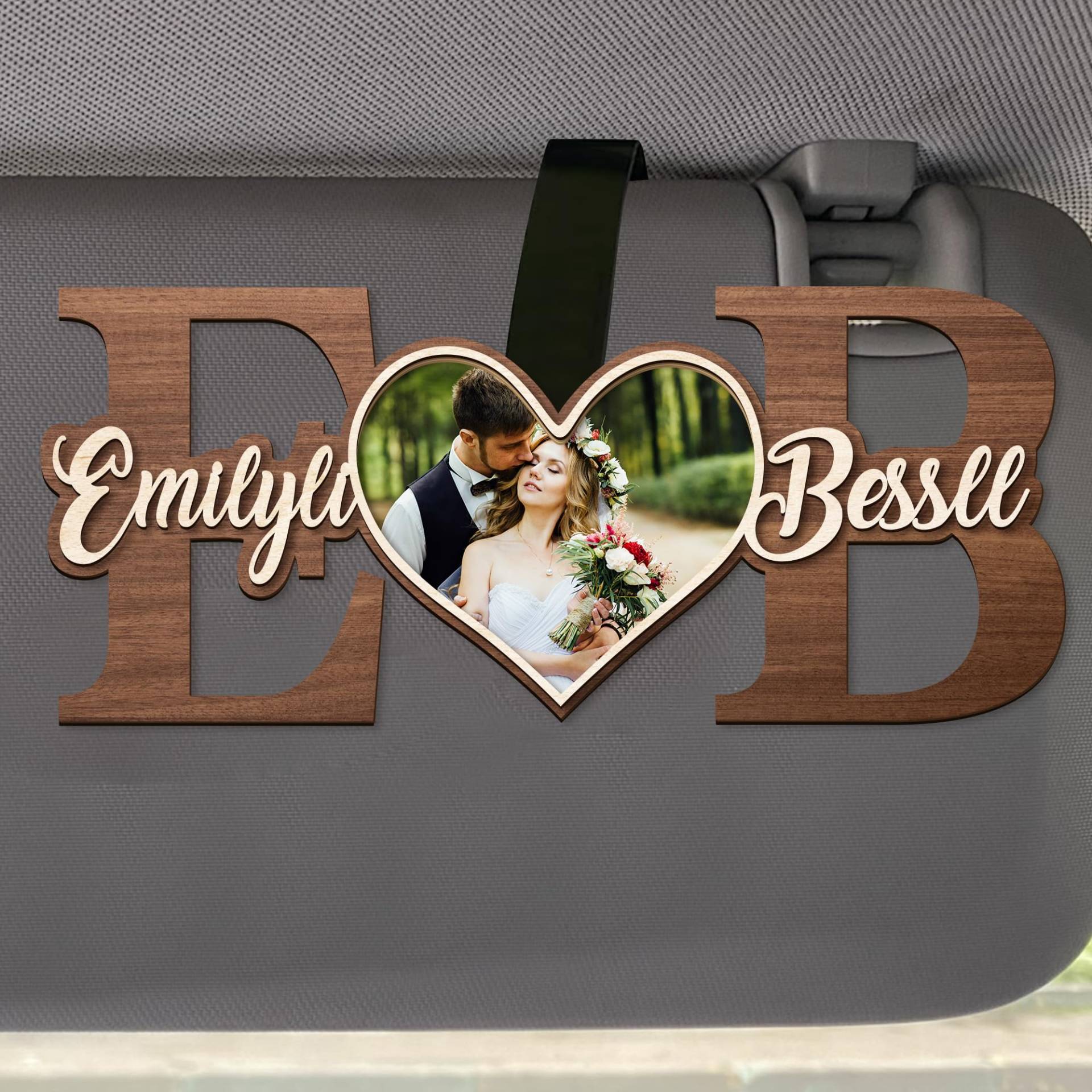 MYZQIFF Drive Safe I Love You Personalisiertes Bild Auto Visor Clip für Ehemann Freund, benutzerdefinierte Valentinstag Paar Bild Fotorahmen Auto Visor Clip, Bild Auto Foto Halter Rahmen (03) von MYZQIFF