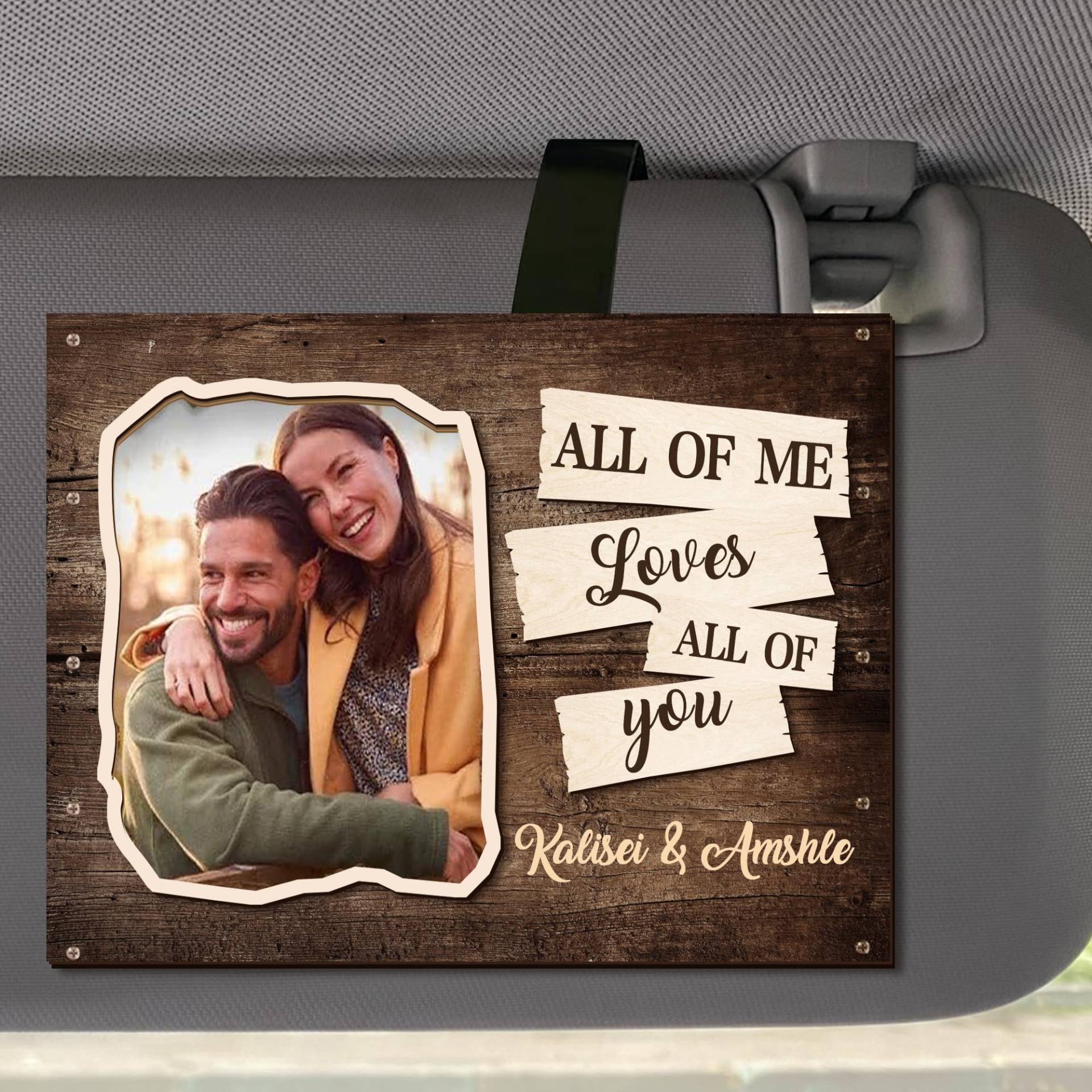 MYZQIFF Drive Safe I Love You Personalisiertes Bild Auto Visor Clip für Ehemann Freund, benutzerdefinierte Valentinstag Paar Bild Fotorahmen Auto Visor Clip, Bild Auto Foto Halter Rahmen (05) von MYZQIFF