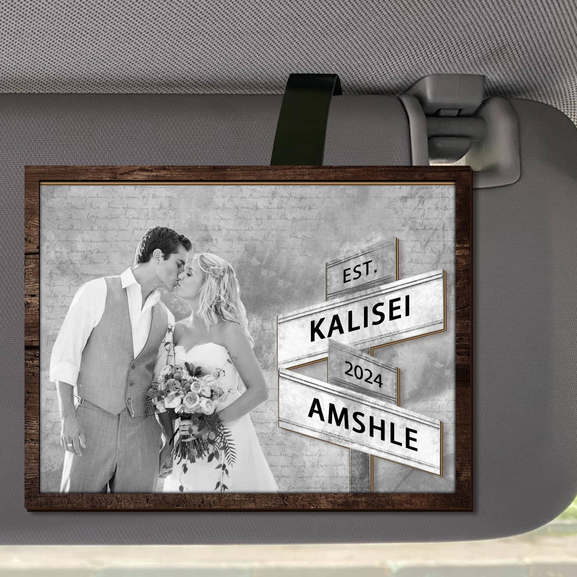 MYZQIFF Drive Safe I Love You Personalisiertes Bild Auto Visor Clip für Ehemann Freund, benutzerdefinierte Valentinstag Paar Bild Fotorahmen Auto Visor Clip, Bild Auto Foto Halter Rahmen (06) von MYZQIFF