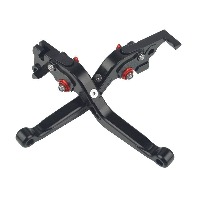 Motorrad Einstellbar Faltbar Brems Kupplungshebel CNC Aluminium für MT07 MT 07 MT-07 2014-2020-Schwarz+Schwarz+Schwarz+Rot von MZ-STORE