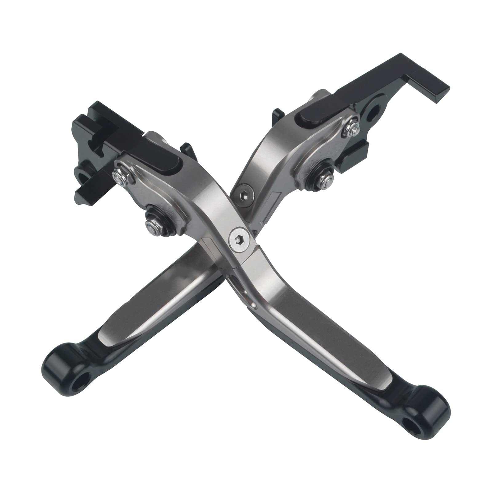 Motorrad Einstellbar Faltbar Brems Kupplungshebel CNC Aluminium für MT07 MT 07 MT-07 2014-2020-Grau+Grau+Schwarz+Schwarz von MZ-STORE