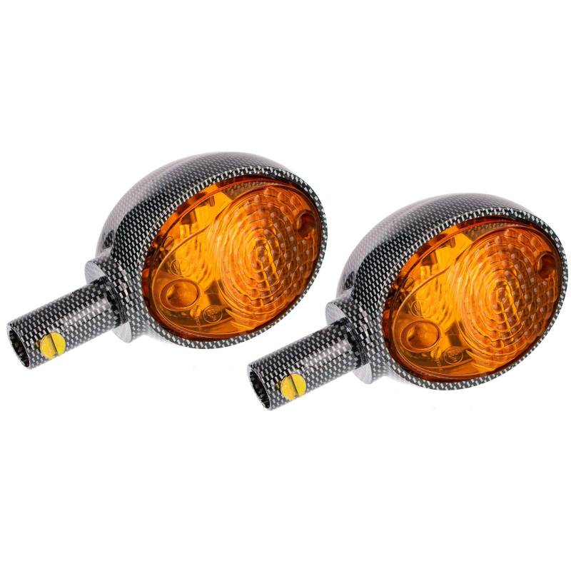 MZA-Flügel Set: 2 Blinker in Carbonoptik mit orangenem Glas - Simson KR51/1 Schwalbe, KR51/2 Schwalbe, SR4-2 Star, SR4-3 Sperber, SR4-4 Habicht, MZ ES von MZA