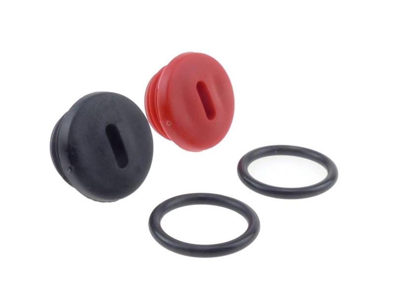 MZA Meyer-Zweiradtechnik 60065 Set Verschlussschraube Inklusiv 2X O-Ring zum Kupplungsdeckel für S51, S53, S70, S83, SR50, SR80, KR51/2, Schwarz/Rot von MZA Meyer-Zweiradtechnik