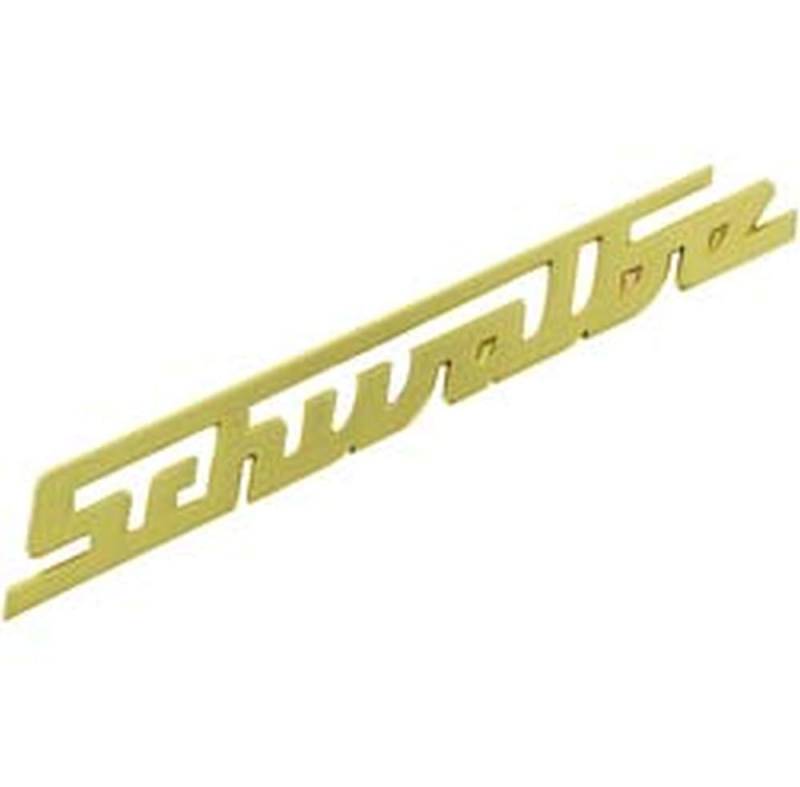 Alu-Schriftzug Simson Schwalbe KR51/1 in Gold, gerade für Knieschutzblech/Vorderteil von MZA