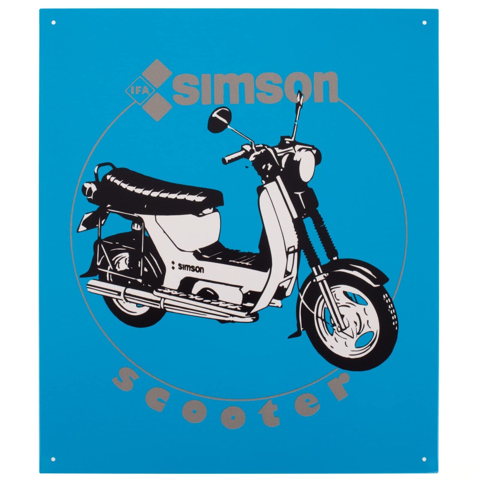 Blechschild"IFA Simson Scooter" - Simson SR50 / SR80, Maße: ca. 40 cm x 35 cm von MZA