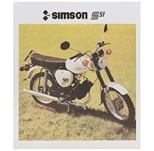 Blechschild"SIMSON S51 COMFORT", Abmessungen: ca. 38 cm x 34 cm von MZA