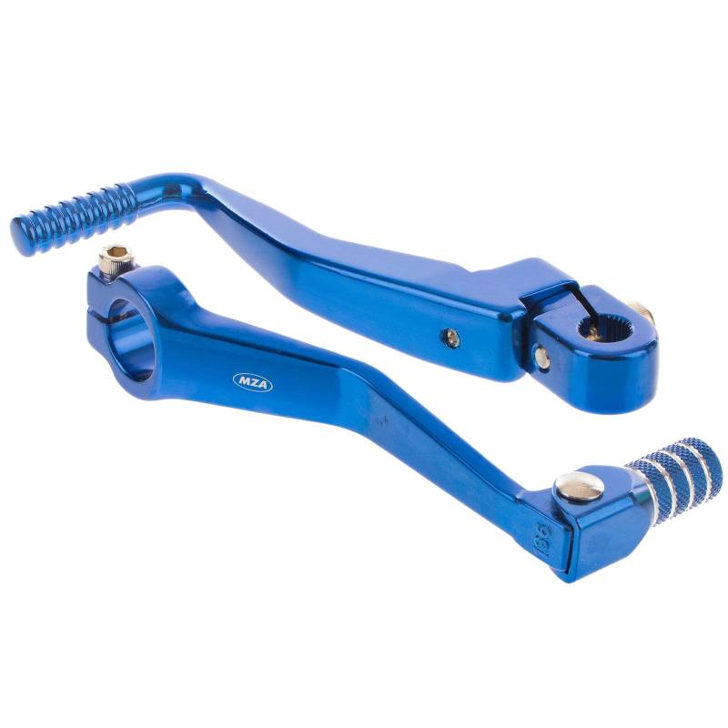 Enduro Sport/Tuning SET Kickstarterhebel + Fußschalthebel klappbar (mit Haltekugel+Feder, Federspannung einstellbar), Farbe blau von Unbekannt