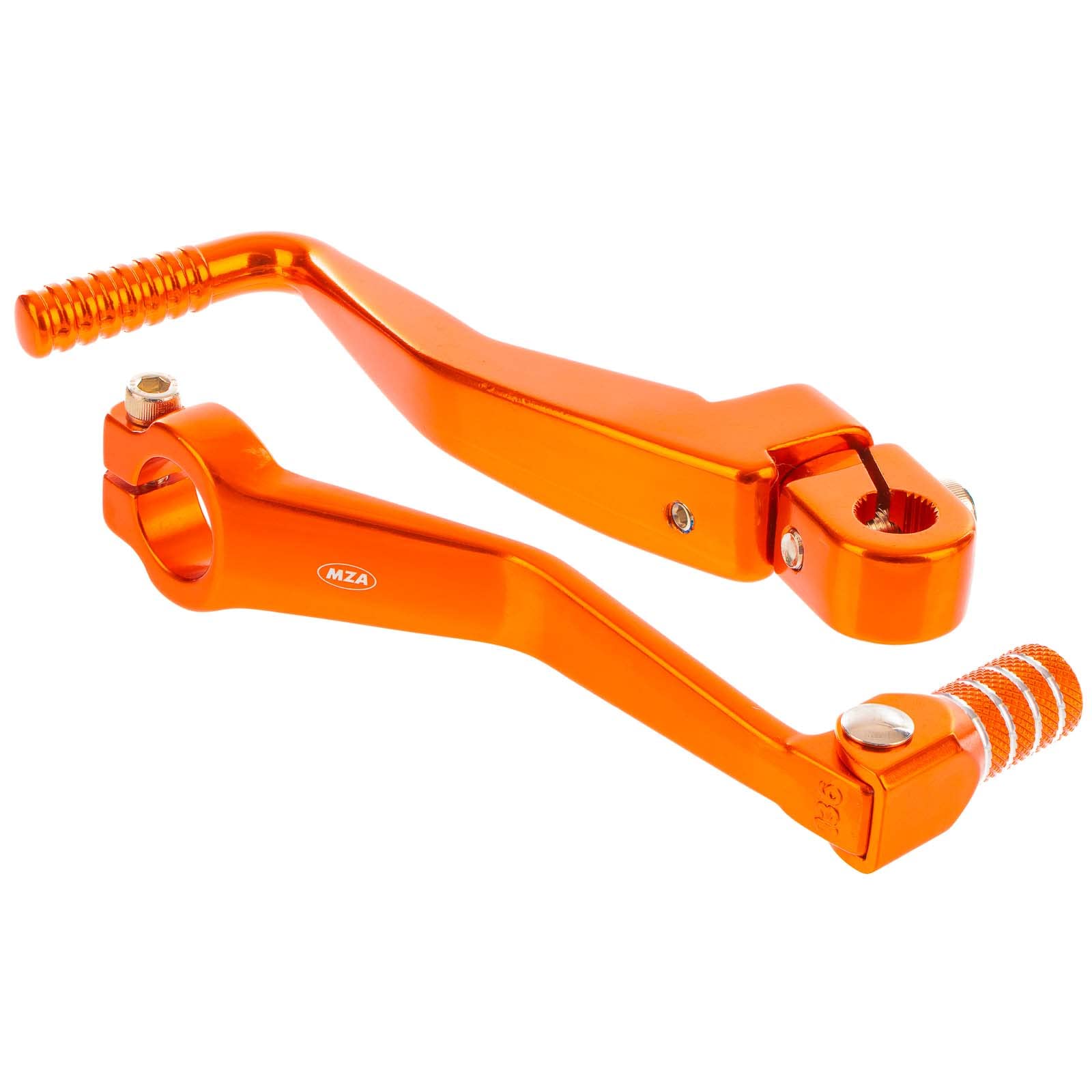 Enduro Sport/Tuning SET Kickstarterhebel + Fußschalthebel klappbar (mit Haltekugel+Feder, Federspannung einstellbar), Farbe orange von MZA