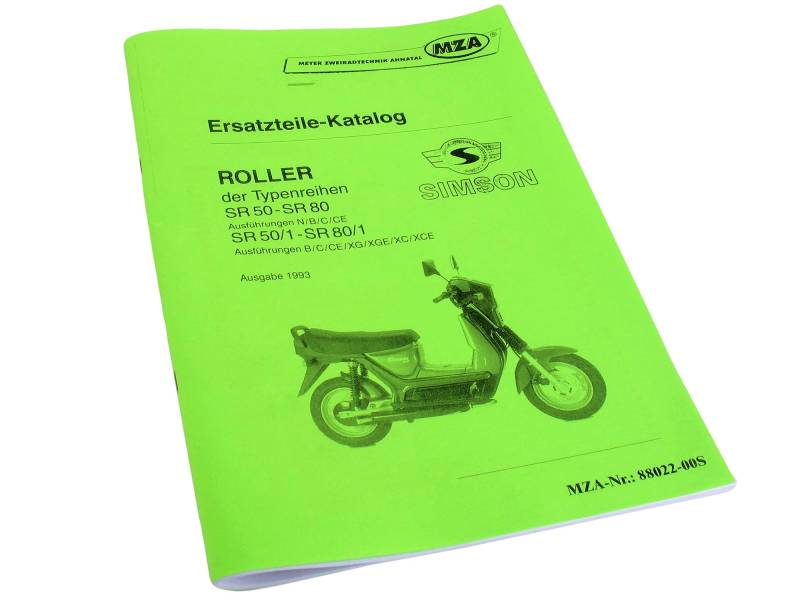 MZA Buch - Ersatzteilkatalog Roller Simson SR50, SR80 Ausg.1993 von MZA