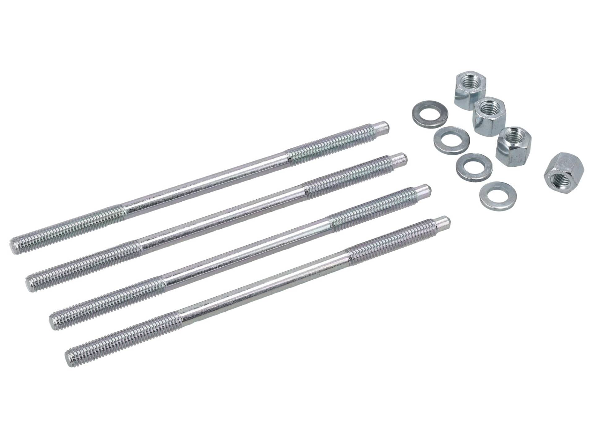 Set: 4x Zuganker M6x126mm + Mutter und Scheibe, M531, M541, M741 - Simson S51, S53, S70, S83, SR50, SR80, KR51/2 Schwalbe von MZA