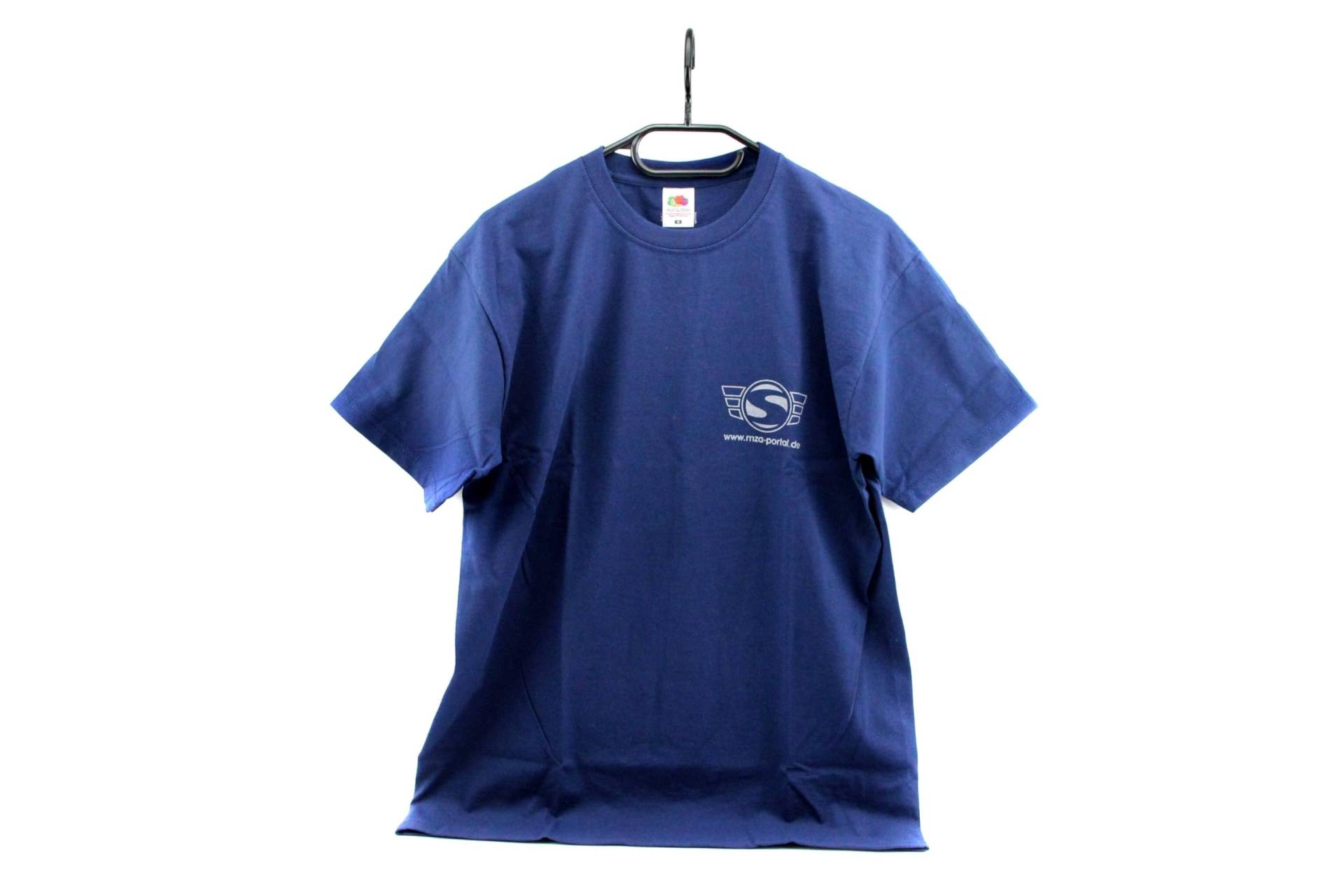 T-Shirt naviblau mit Firmenlogo Reflexdruck silber L (mit kleinem Simson-Logo vorne und großem SIMSON-Logo hinten) von MZA