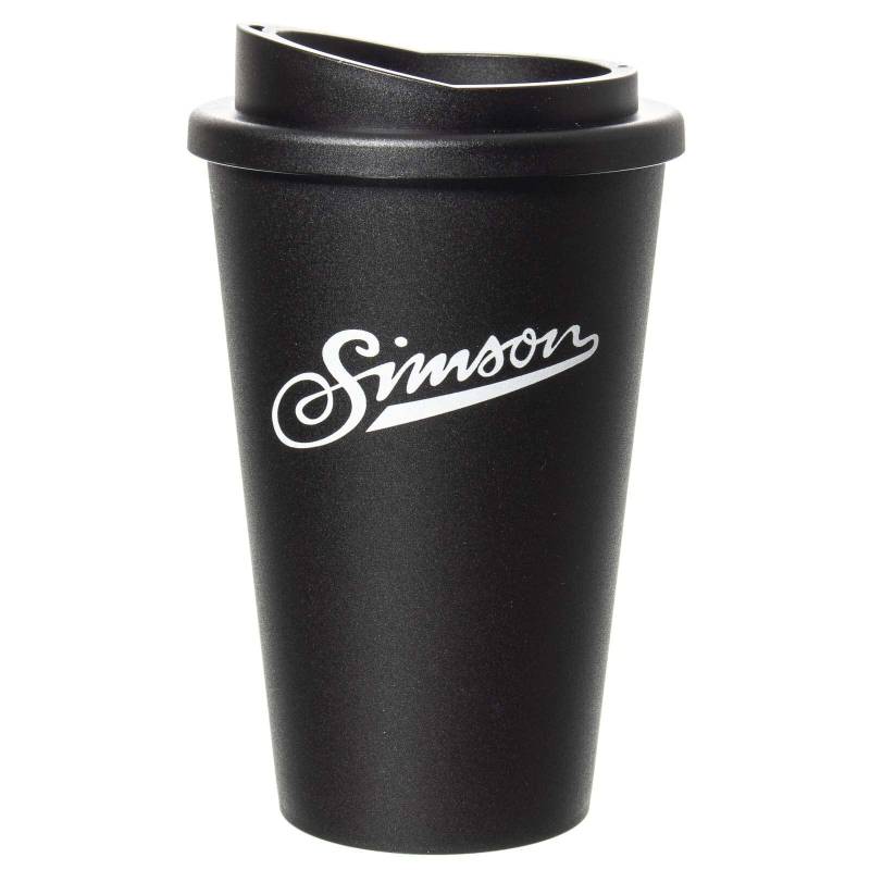 Thermobecher mit Schraubverschluss, 350ml schwarz, Motiv: SIMSON von MZA