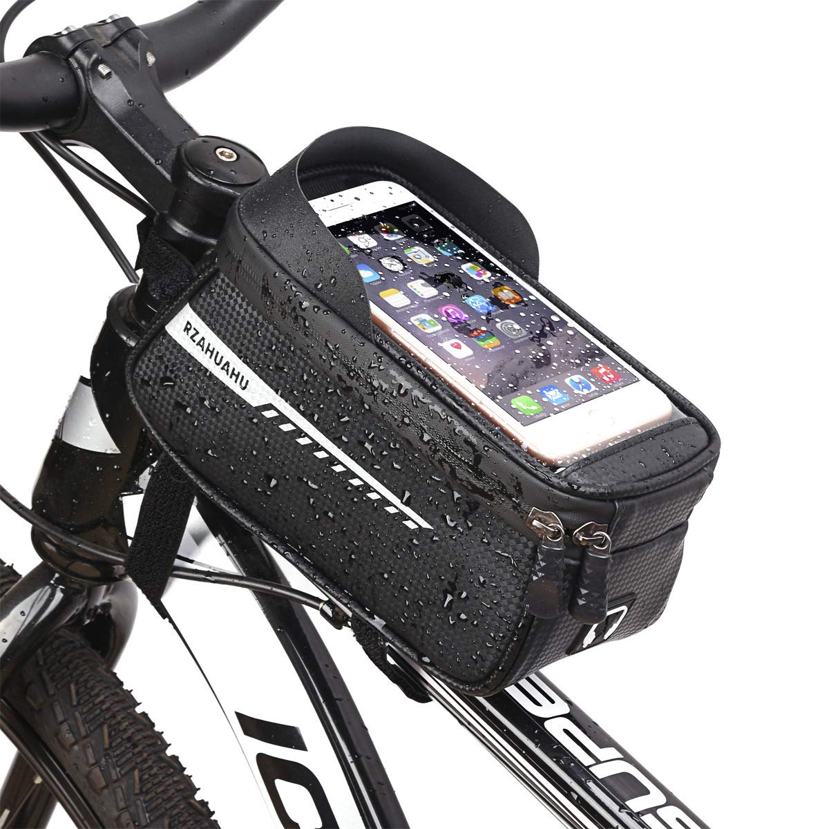 Bicycle Frame Bag Mobile Phone Holder Handlebar Bag Waterproof Mobile Phone Case for 4.7-7 Inch Smartphone with TPU Sensitive Touch Screen for Mountain, Road, E-Bikes,Handlebar Holder Bag von Buosha