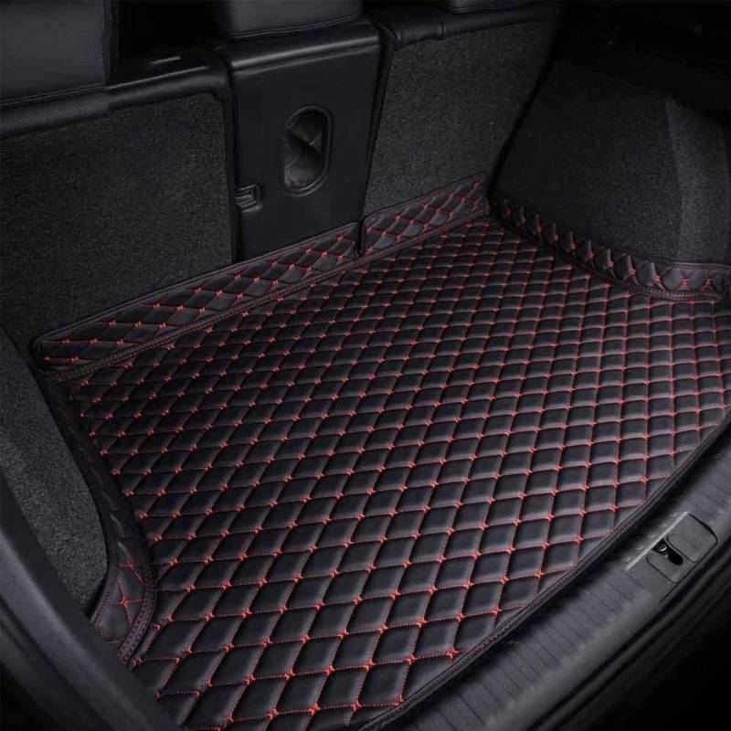 Auto Leder Kofferraummatten FüR Mitsubishi Pajero Sport 2011-2020, Kofferraum Cargo Schutzmatte Kratzfest Wasserdicht Schutzmatte Zubehör,B/Black-RedBeige von MaKeMoney