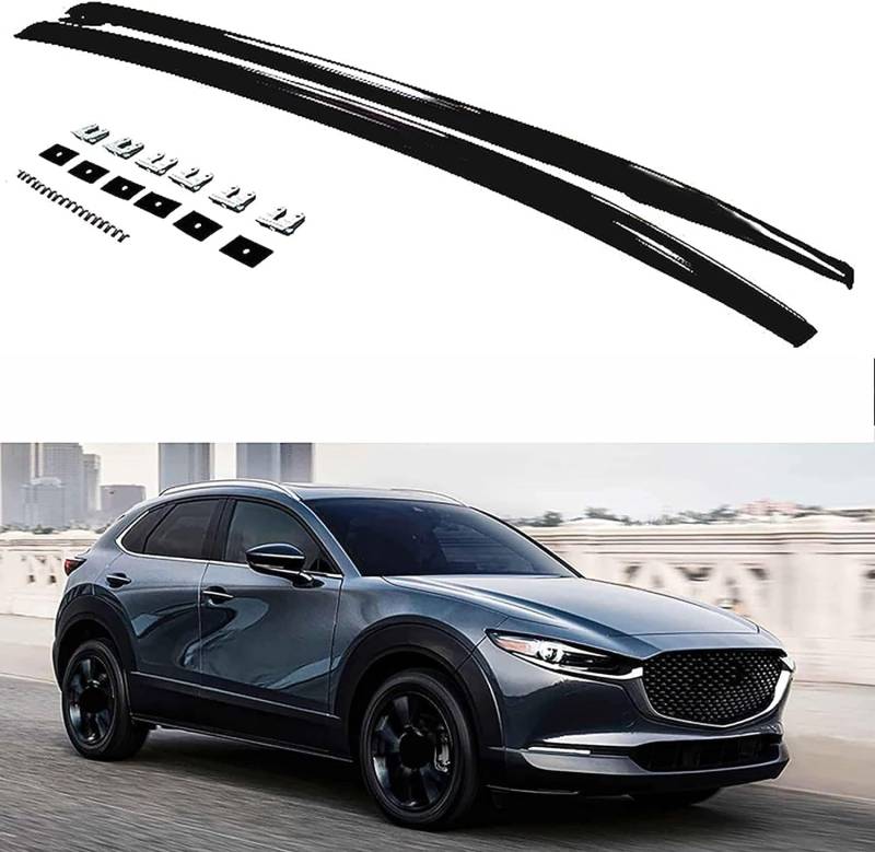 2 Stück Auto Dachträger für Mazda CX-30 2020 2021 2022,Dachgepäckträger Vertikale Stange Dachreling Cargo Gepackträger Zubehör von MaZHIYIn
