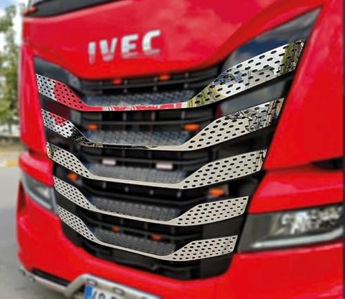 Für New Iveco S-WAY Chrom 10 Stück Edelstahl Frontgrill sehr poliert von Mabi Automotive Parts