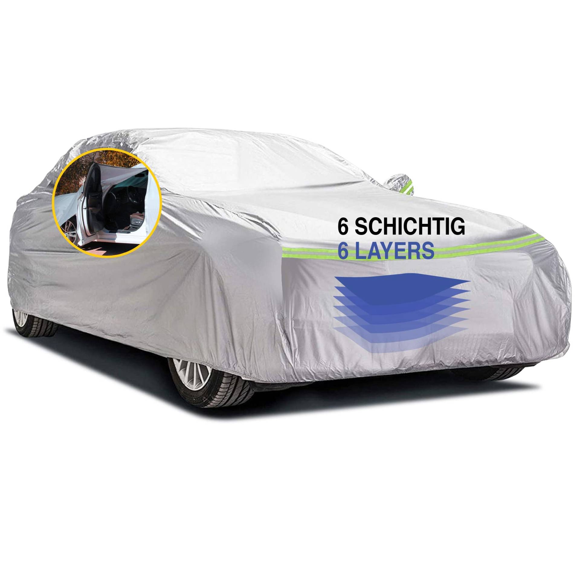 NEU!!Macari Autoabdeckung Auto Abdeckplane Winter Auto Garage Abdeckung Autozelt Autoplane Wetterfest Garagenzelt Auto Zeltgarage Halbgarage Faltgarage Autoabdeckung Winter Car Cover Auto Schutzhülle von Macari