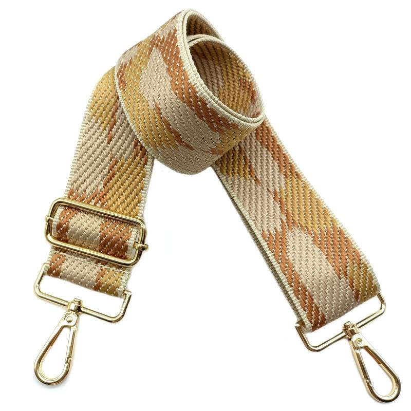 Verstellbarer Taschengurte Breit 5cm Schultergurt für Taschen, Taschengurte zum Wechseln Goldener Karabiner Schulterriemen fur Damen und Herren Handtaschen Crossbody DIY Zubehör(Khaki/Braun) von Macelitu