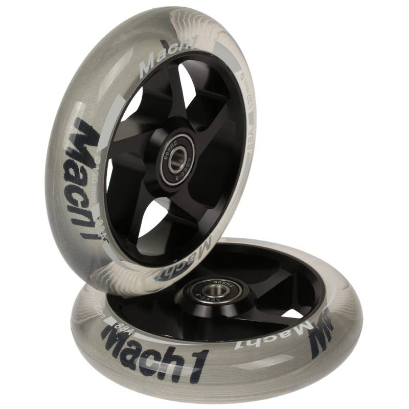 2 Stück 120x24mm Mach1 Stuntscooter Alu aluminium Rollen-Set inklusive Kugellager + Spacer - Cityroller Ersatz Reifen (120x24mm) von Mach1