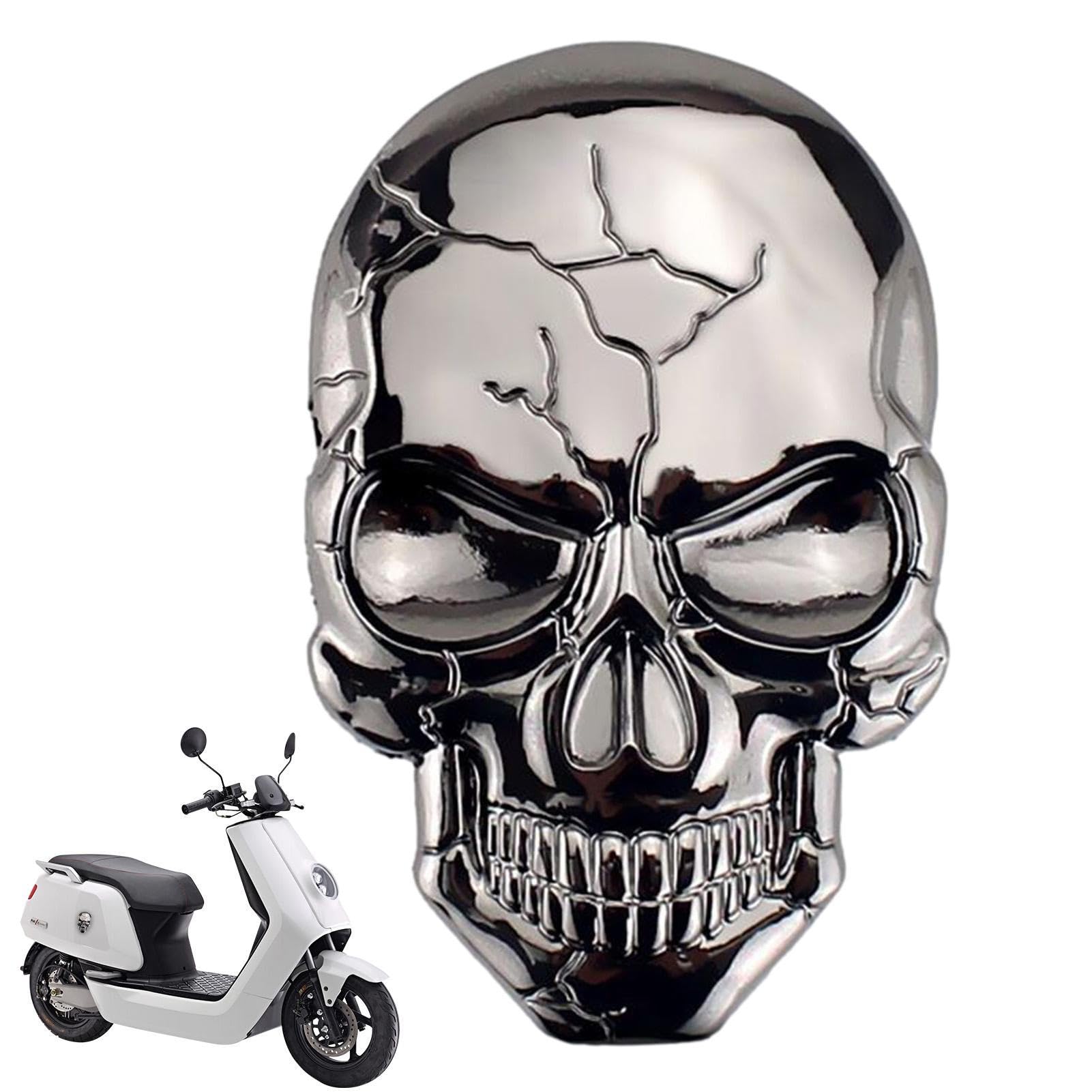 Punishers Totenkopf Aufkleber für Autos, 3D Metall Skelett Abziehbilder, Totenkopf Emblem Vollmetall Auto Aufkleber Aufkleber Auto Skelett Emblem Badge Heavy Duty Maciun von Maciun