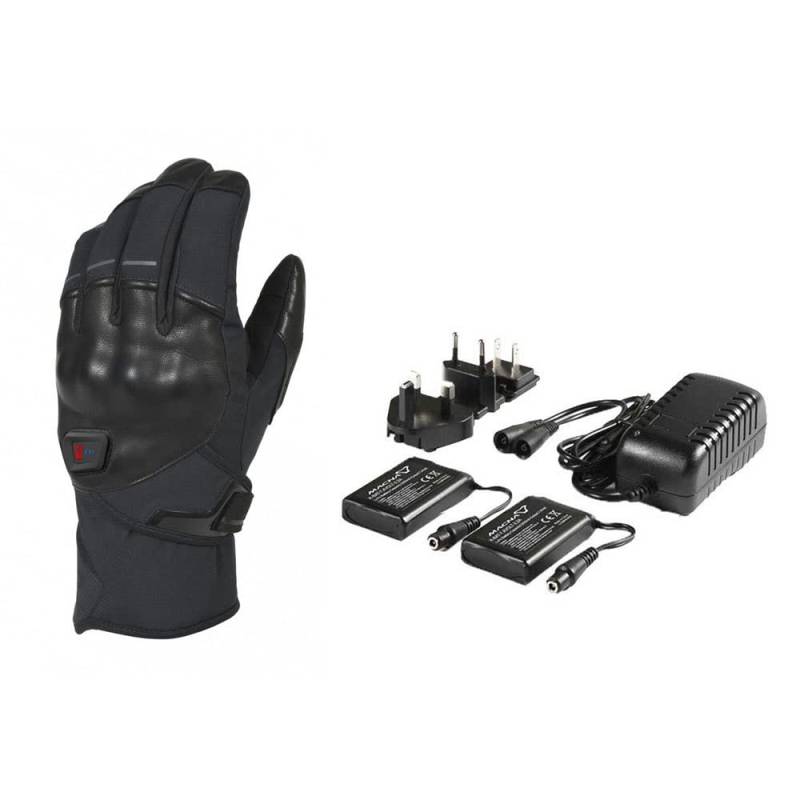 Macna Era RTX beheizbare wasserdichte Motorrad Handschuhe Kit, schwarz, L von Macna