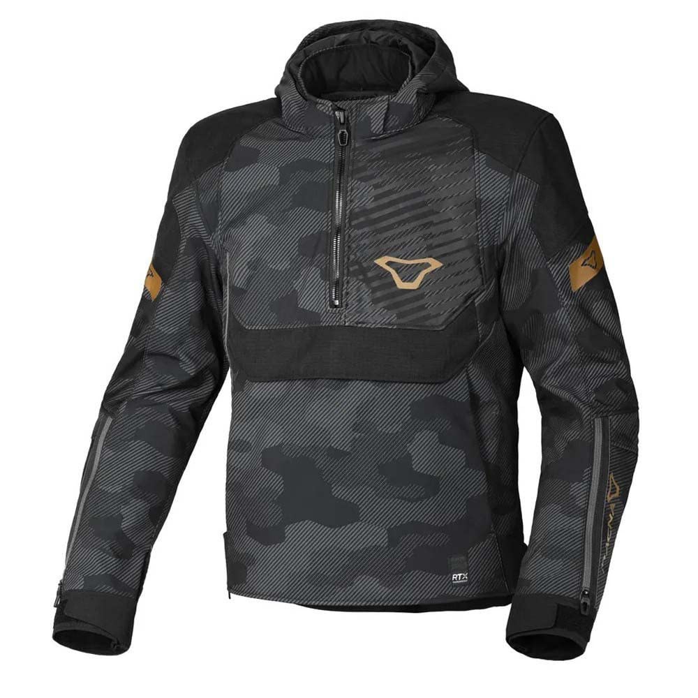 MACNA Motorradjacke Traffiq Anorak, BLACK CAMOUFLAGE, L von Macna