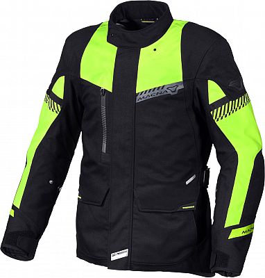 Macna Aspire, Textiljacke wasserdicht - Schwarz/Neon-Gelb - 3XL von Macna