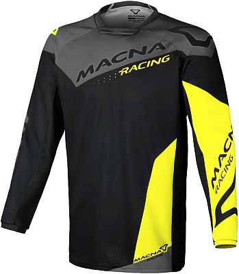 Macna Backyard 1, Trikot - Schwarz/Grau/Neon-Gelb - 3XL von Macna