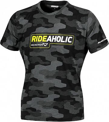 Macna Dazzle Rideaholic, T-Shirt Damen - Schwarz/Grau/Neon-Gelb - L von Macna