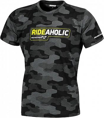 Macna Dazzle Rideaholic, T-Shirt - Schwarz/Grau/Neon-Gelb - M von Macna