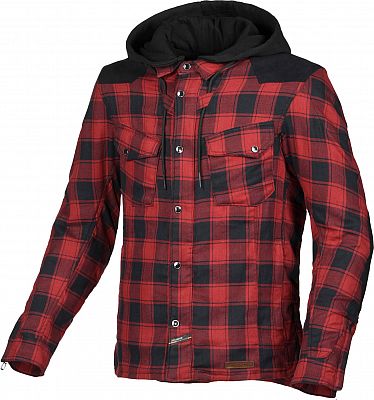 Macna Inland Checkered, Textiljacke/Hemd - Rot/Schwarz - 3XL von Macna