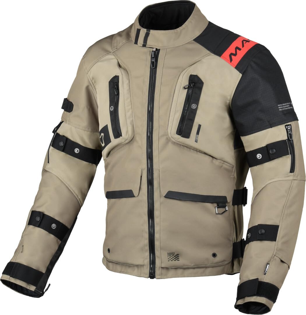 Macna Motorradjacke Higera Jacket wasserdichte Touringjacke, TAUPE/BLACK, L von Macna