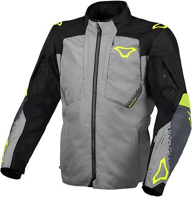 Macna Notch, Textiljacke wasserdicht - Grau/Schwarz/Neon-Gelb - L von Macna