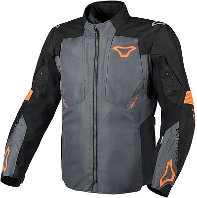 Macna Notch, Textiljacke wasserdicht - Schwarz/Grau/Orange - 3XL von Macna