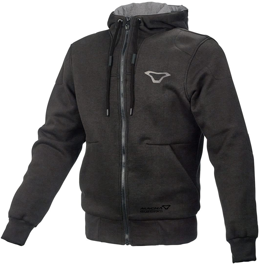 Macna Nuclone Motorrad Zip Hoodie (Dark Grey,XXL) von Macna