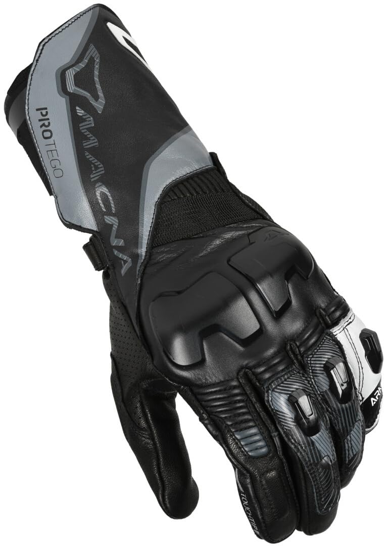 Macna Protego Motorrad Handschuhe, schwarz/grau, L von Macna