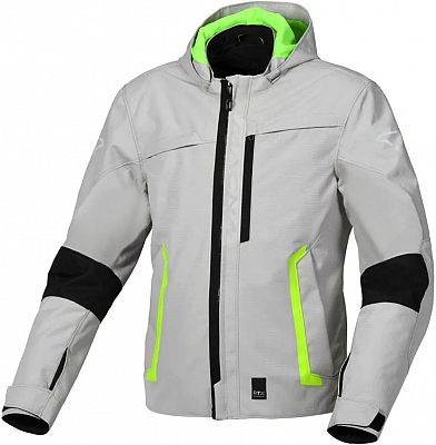 Macna Riggor, Textiljacke wasserdicht - Hellgrau/Neon-Gelb - 3XL von Macna