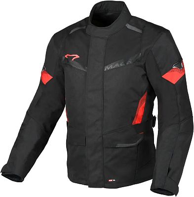 Macna Vaulture, Textiljacke wasserdicht - Schwarz/Rot - L von Macna