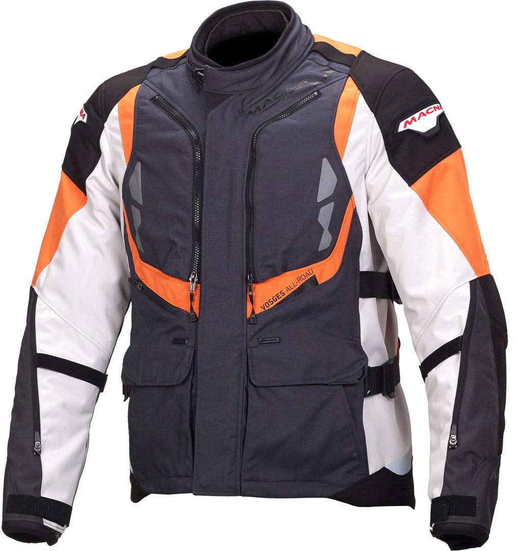 Macna Vosges Motorrad Textiljacke L Schwarz/Weiß/Orange von Macna