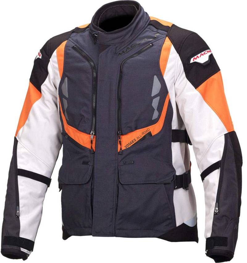 Macna Vosges Motorrad Textiljacke L Schwarz/Weiß/Orange von Macna