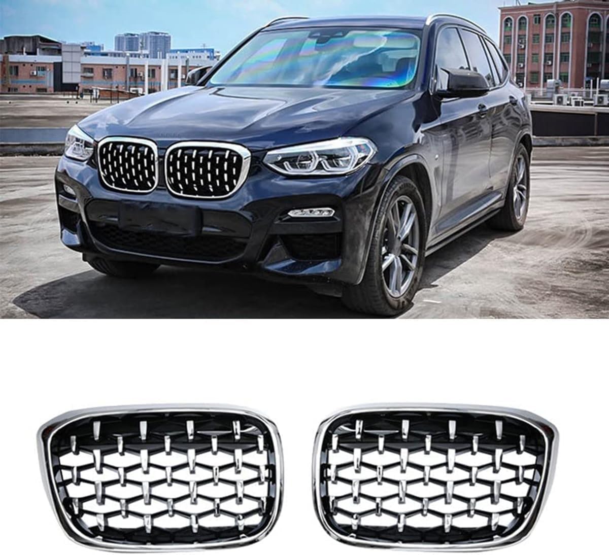 Auto-Frontgrill-Kühler für BMW X3 G01 G08 X4 G02 2018 2019 2020 2021 Auto-Außenzubehör, personalisiertes Zubehör von Madehitr